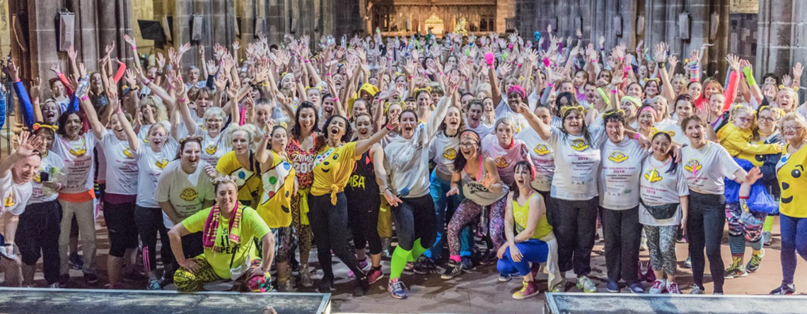 Crowds attended Blackburn Cathedral for a zumbathon in aid of Children in Need